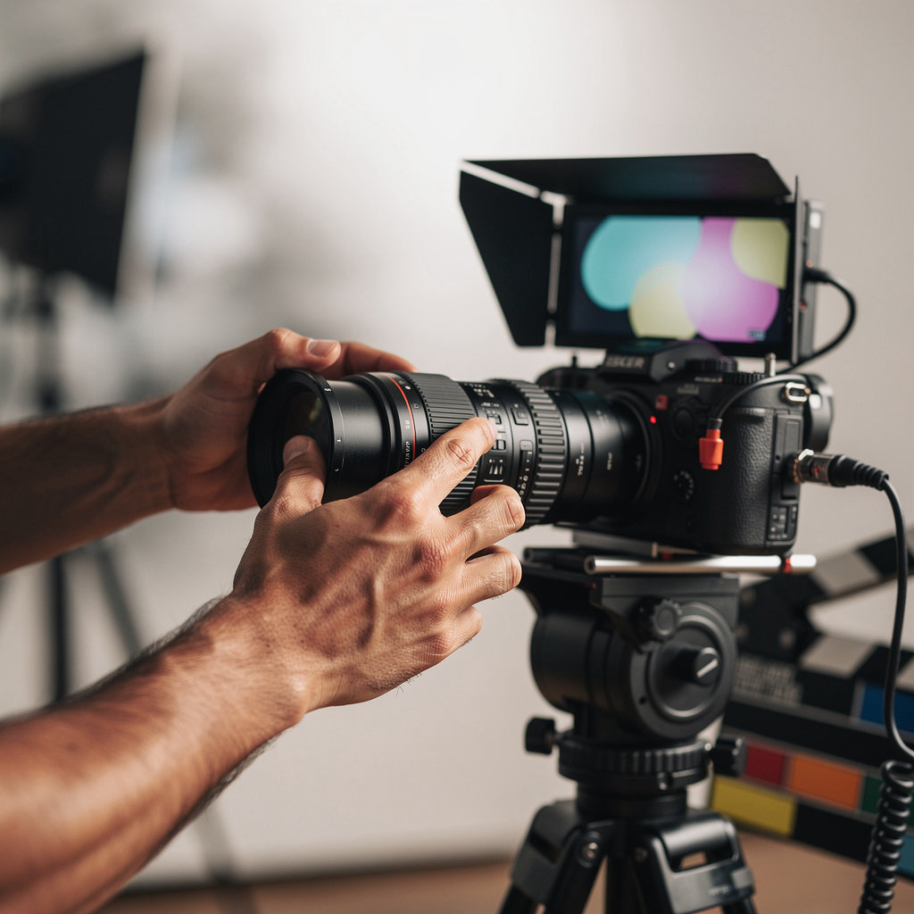 O'Four Video Co. video production team working on professional film project for business clients